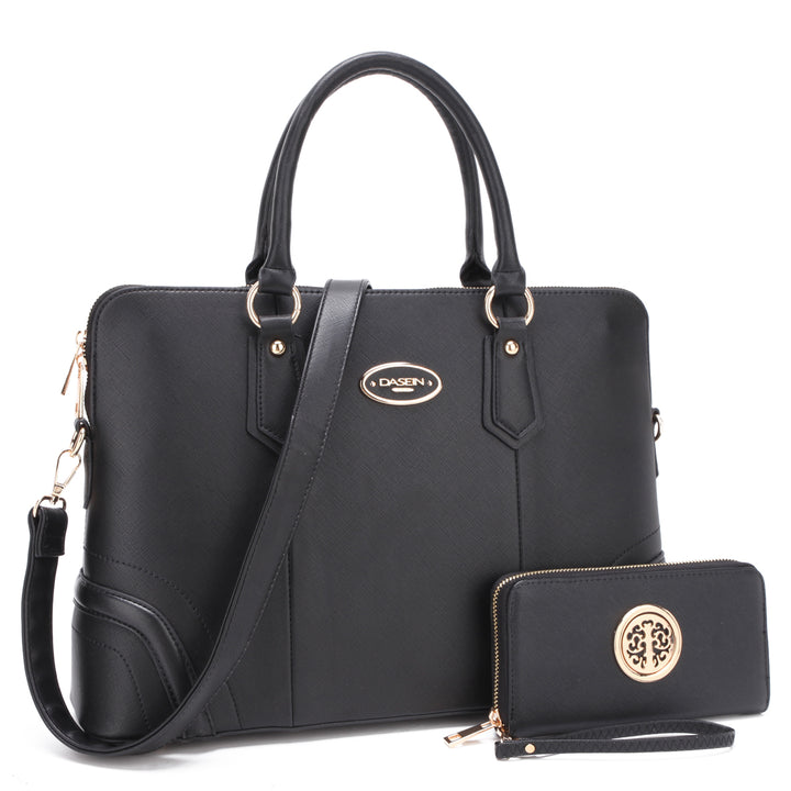 Dasein Women Slim Handbag Designer Purse Business Briefcase Satchel Rolled Top Handle Laptop Shoulder Bag Image 6
