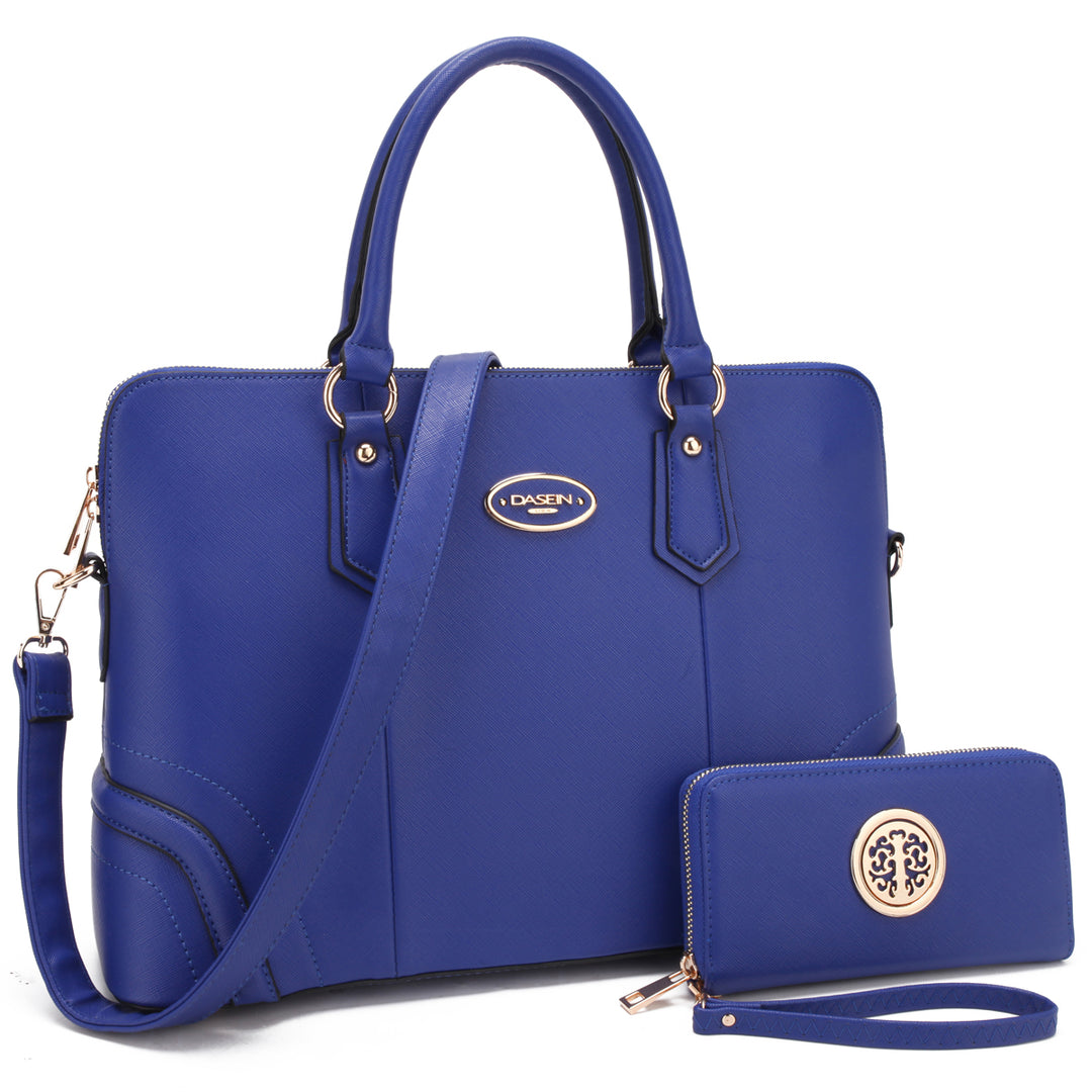 Dasein Women Slim Handbag Designer Purse Business Briefcase Satchel Rolled Top Handle Laptop Shoulder Bag Image 4
