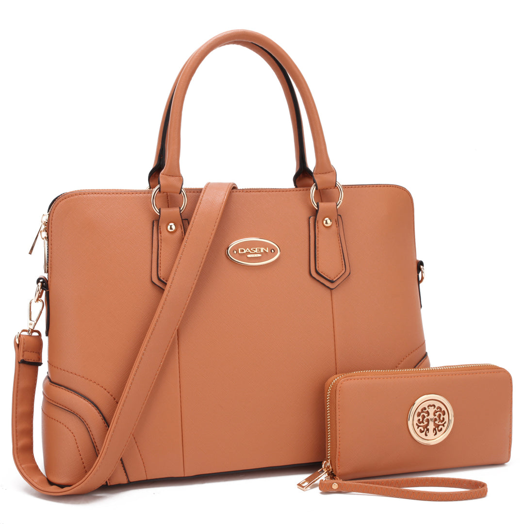 Dasein Women Slim Handbag Designer Purse Business Briefcase Satchel Rolled Top Handle Laptop Shoulder Bag Image 7