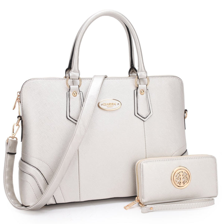 Dasein Women Slim Handbag Designer Purse Business Briefcase Satchel Rolled Top Handle Laptop Shoulder Bag Image 8