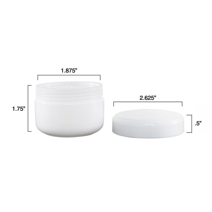 Stalwart White 4oz Plastic Storage Jars 24 Pack with Inner and Outer Lids Image 2