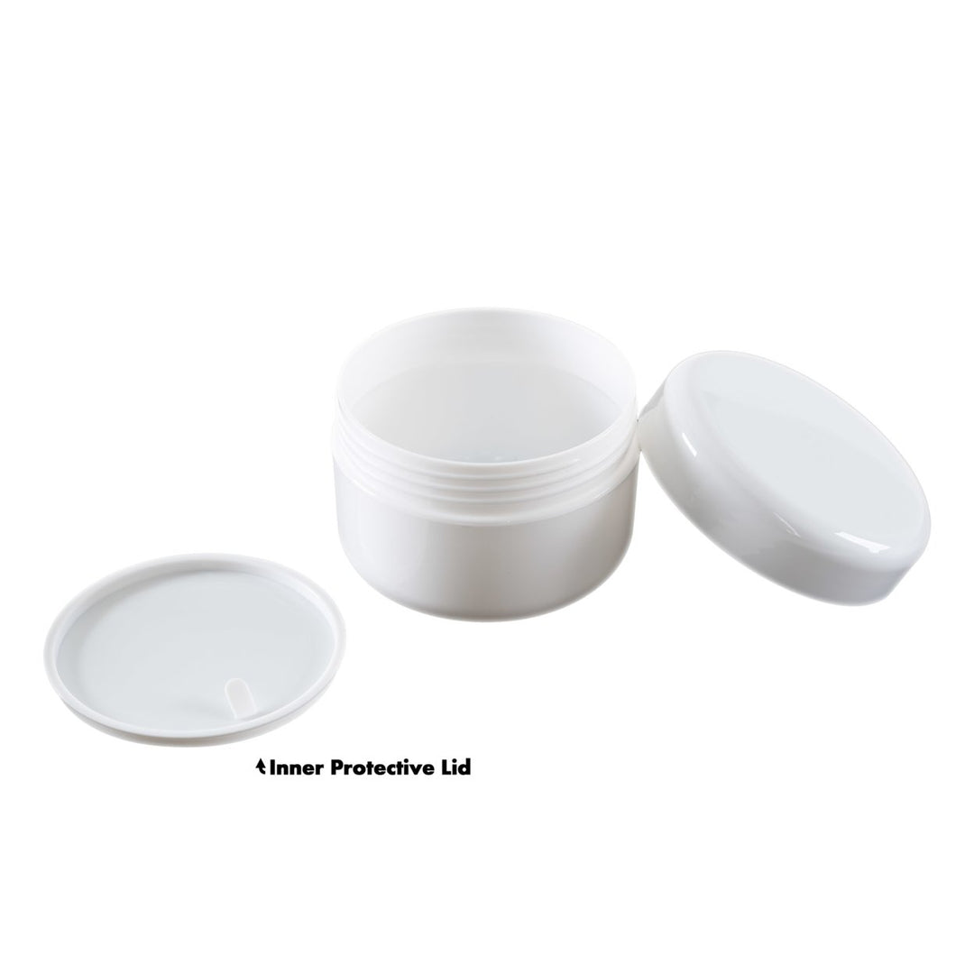 Stalwart White 4oz Plastic Storage Jars 24 Pack with Inner and Outer Lids Image 4