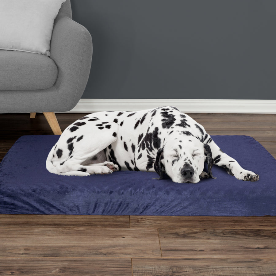 Orthopedic Pet Bed - Egg Crate and Memory Foam with Washable Cover 46x27x4 Extra Large - Navy Image 1