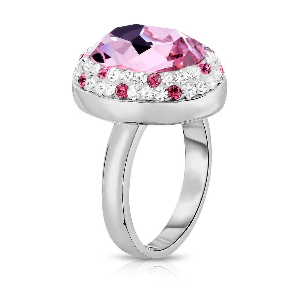 7.00 CTTW Pink Swarovski Crystal Ring Image 2