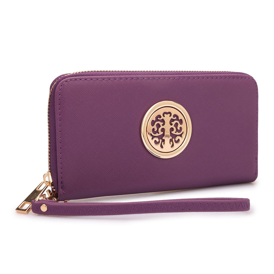 Dasein Zip Around Emblem Wallet Purse Image 6