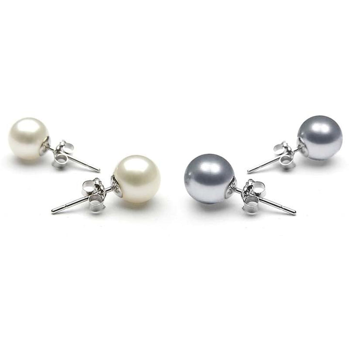Set of 2 8mm Pearl Stud Earrings Image 1