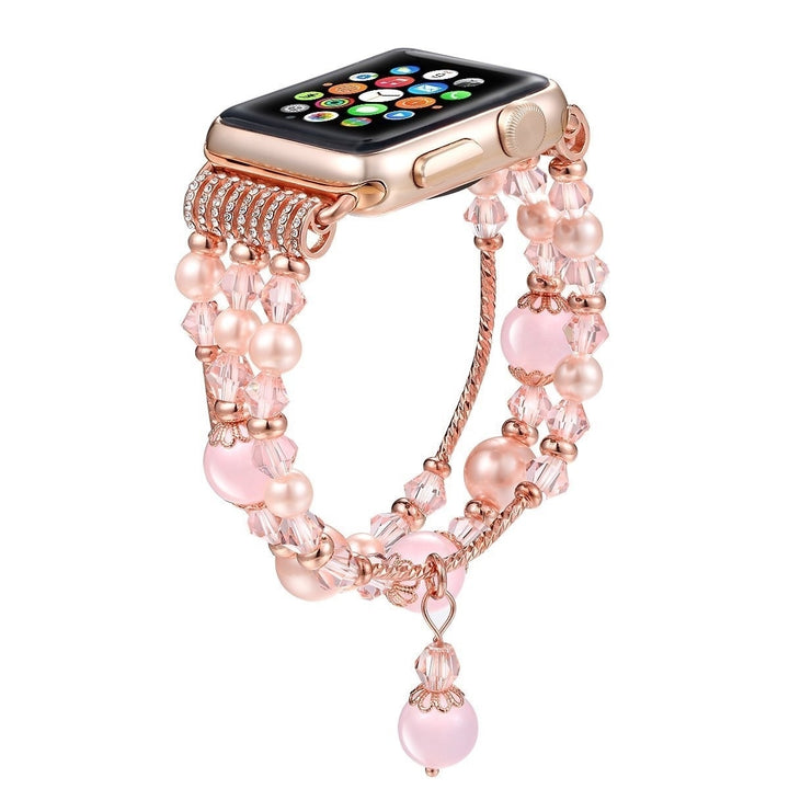 Navor Replacement Women and Girls Fashionable Beaded Bracelet Band Strap for Apple Watch Series 1 Series 2 42mm Image 3