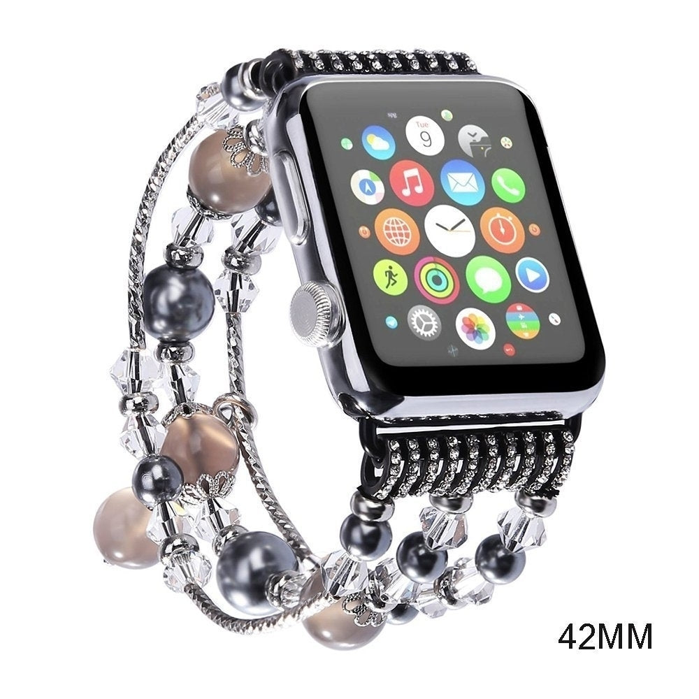 Navor Replacement Women and Girls Fashionable Beaded Bracelet Band Strap for Apple Watch Series 1 Series 2 42mm Image 4