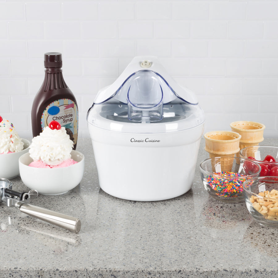 Ice Cream or Sorbet Maker 1 Quart Machine Includes Recipes Compact Design Image 1