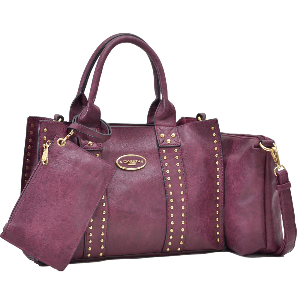 Dasein Studded Tote with Detachable Organizer Bag/Pouch and Matching Wristlet Image 2
