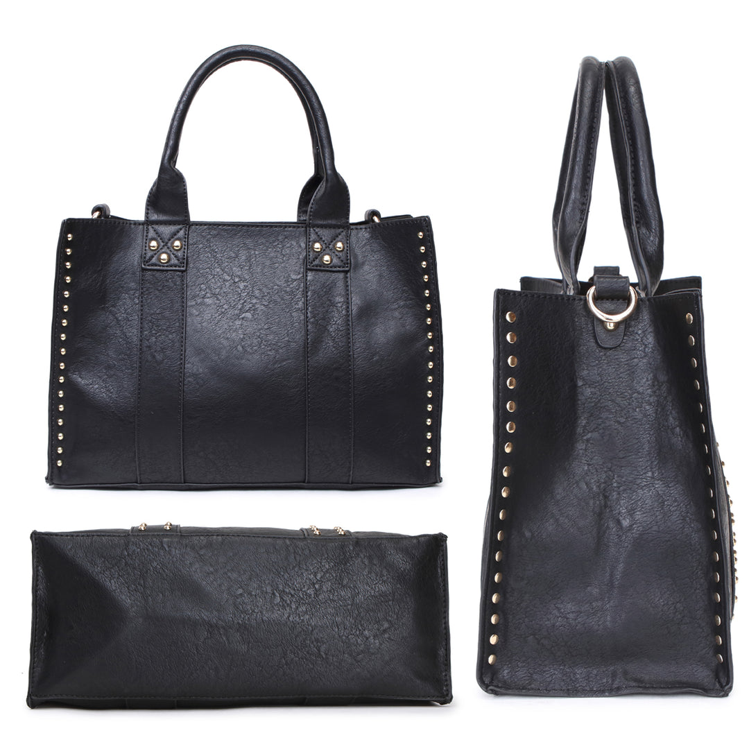 Dasein Studded Tote with Detachable Organizer Bag/Pouch and Matching Wristlet Image 6