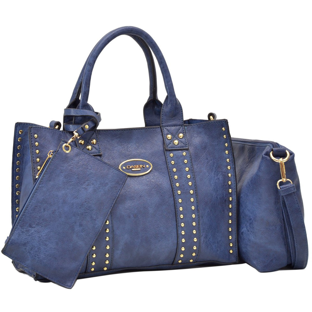 Dasein Studded Tote with Detachable Organizer Bag/Pouch and Matching Wristlet Image 1