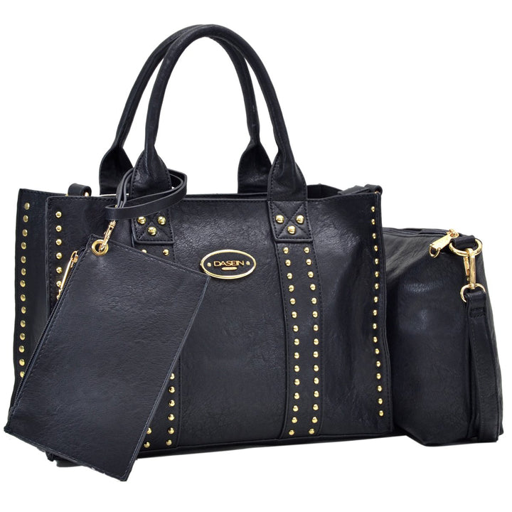 Dasein Studded Tote with Detachable Organizer Bag/Pouch and Matching Wristlet Image 1