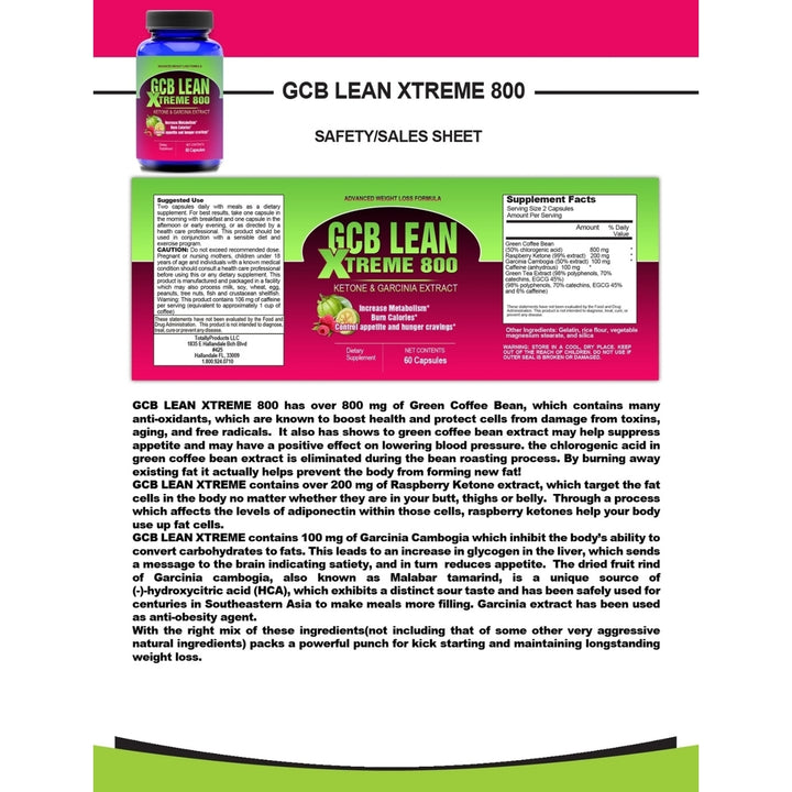 GCB Lean Extreme with Raspberry Ketones and Garcinia Extract (buy 2 get 1 FREE) Image 2