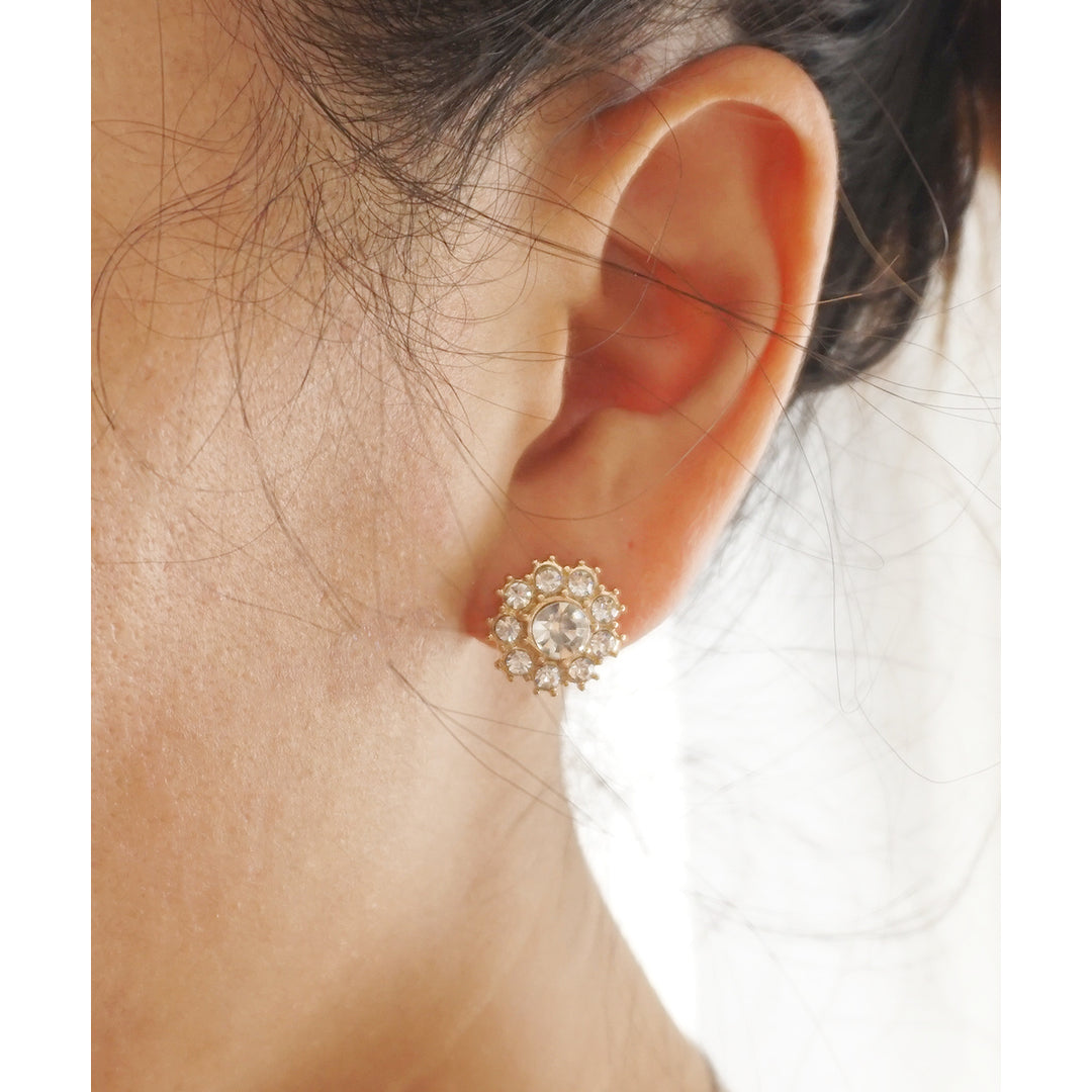 Starburst Flower Stud EarringsSparkling Crystal Milky Opalescent or Clear Crystal EarringsEveryday Earrings Image 3