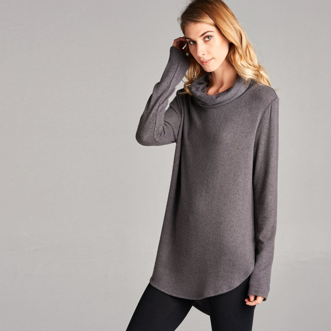 Long Sleeve Brushed Hacci Sweater Image 1