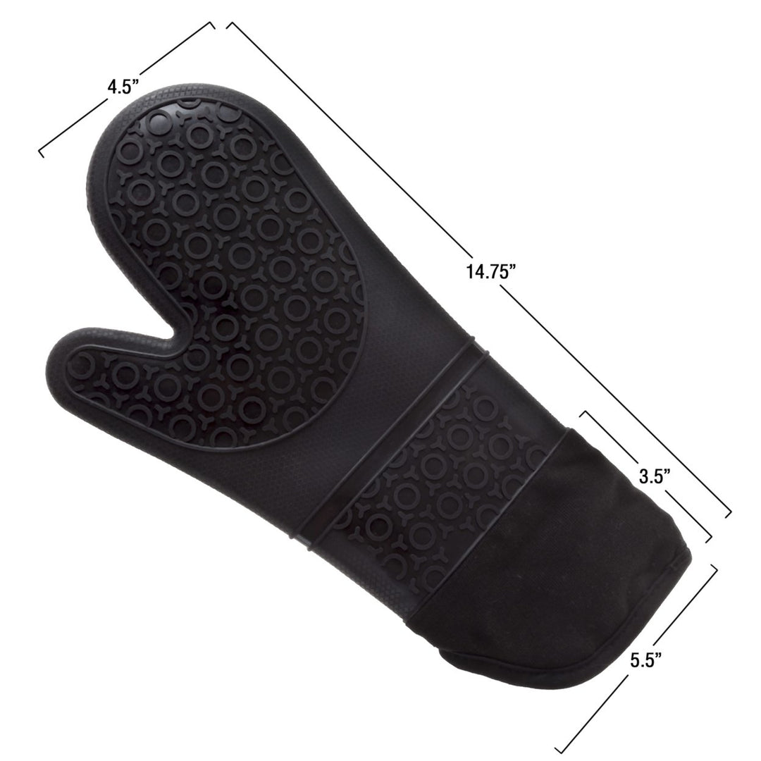 Silicone Oven Mits Extra Long Professional Quality Heat Resistant with Quilted Lining and 2-sided Textured Grip 1 pair Image 3