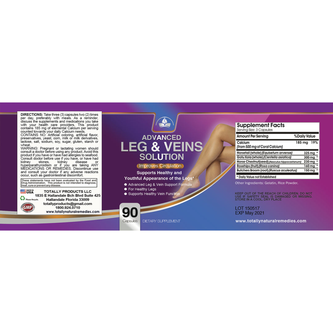 Circulation and Vein Solution for Healthy Legs (90 Capsules) - 2 bottles Image 3