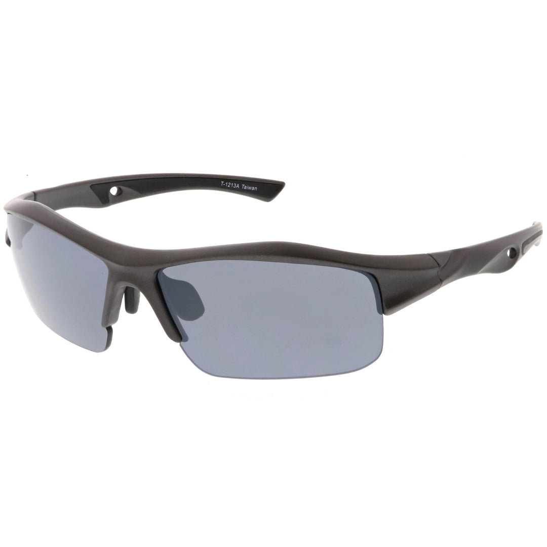 Semi-Rimless TR-90 Shatterproof Lens Sports Wrap Sunglasses 68mm Image 3