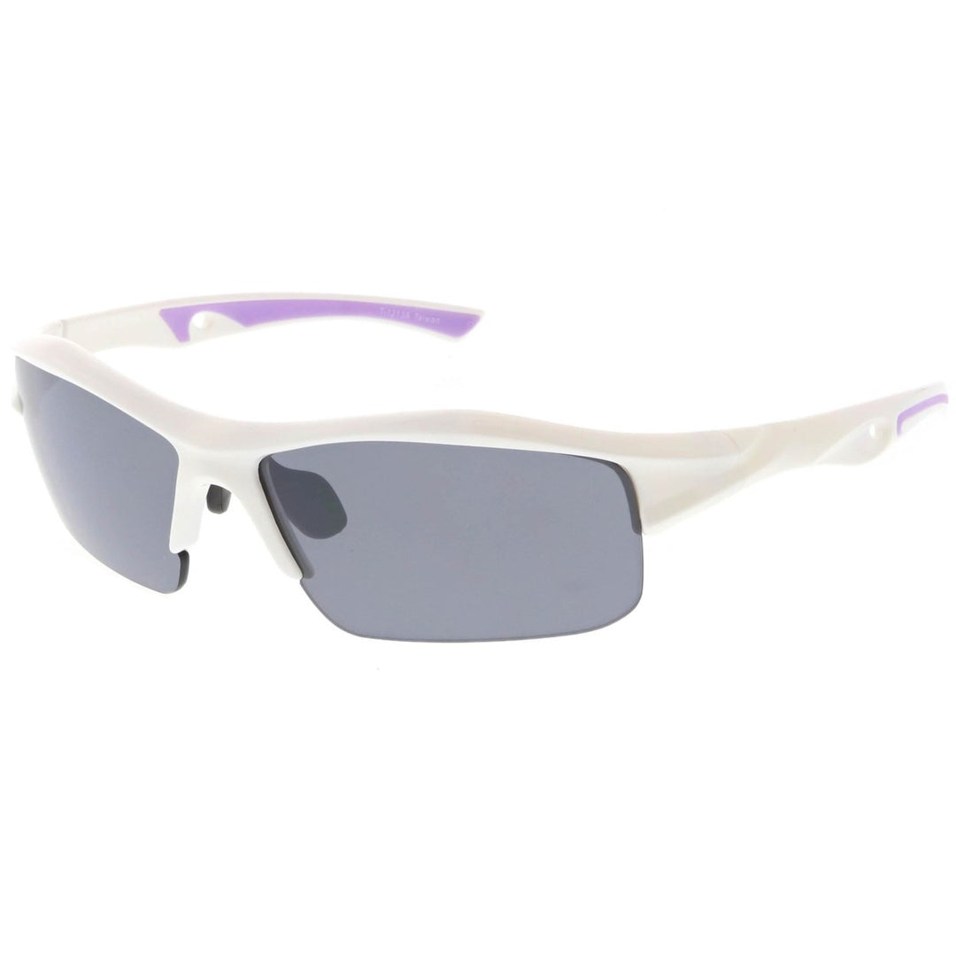 Semi-Rimless TR-90 Shatterproof Lens Sports Wrap Sunglasses 68mm Image 4