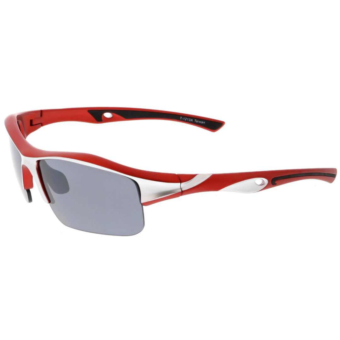 TR-90 Sports Wrap Sunglasses Shatterproof Lenses Semi-Rimless 68mm UV Protection Image 6