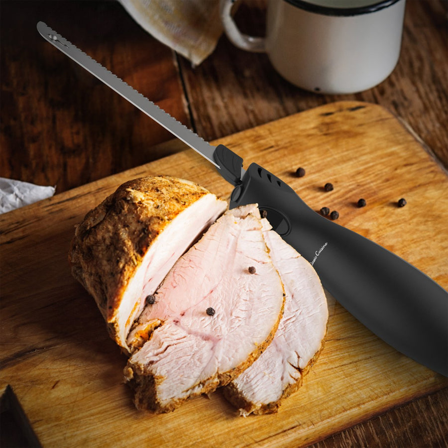Electric Carving Knife Stainless Steel Blade Ham Turkey Bread Roast Slices Lightweight Image 1
