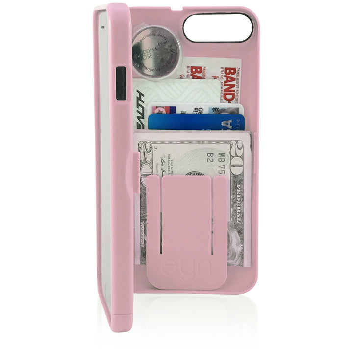 All in case - iPhone  7 Plus and iPhone 8 Plus Wallet Storage Case - Card Holder - with Mirror and Attachable Strap Image 1