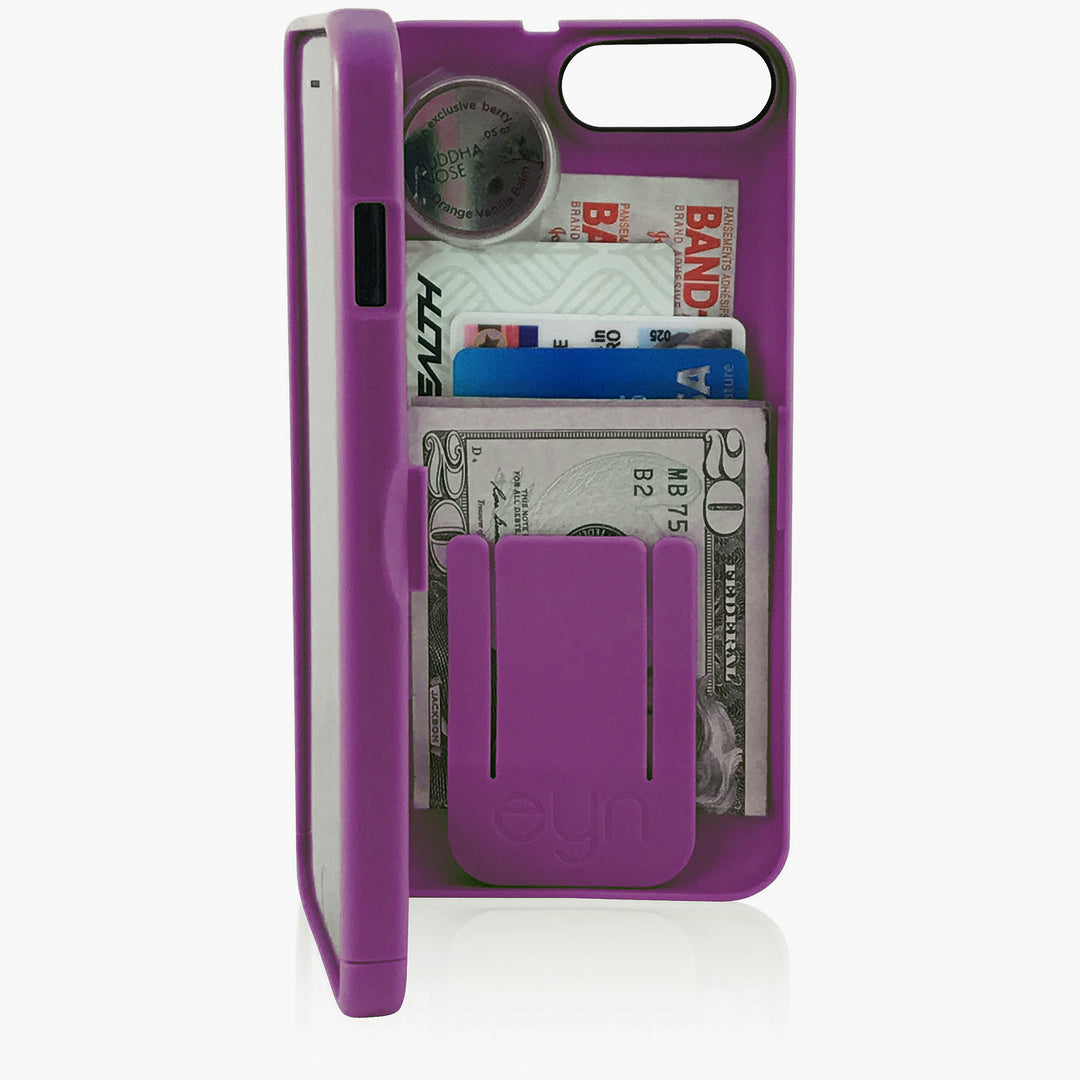 All in case - iPhone  7 Plus and iPhone 8 Plus Wallet Storage Case - Card Holder - with Mirror and Attachable Strap Image 4