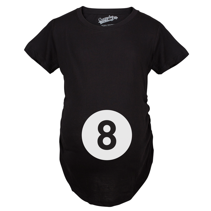 Maternity Eight Ball Funny Baby Announcement Shirt Belly Bump Cute Pregnancy Tee Image 1