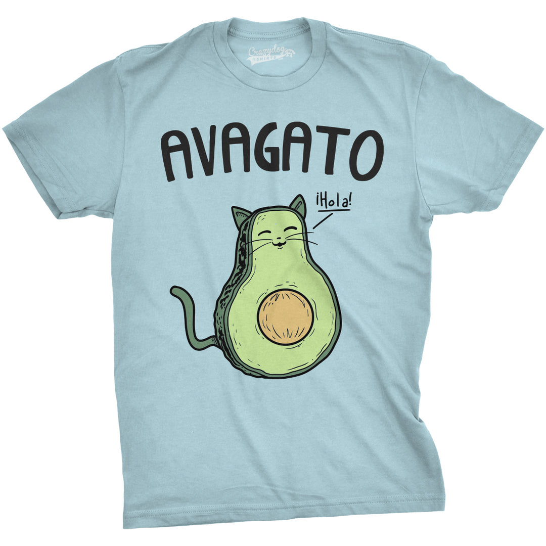 Mens Avogato Funny T shirt Avocado Cat Tee Cute Cat Face Graphic Novelty Humor Image 7