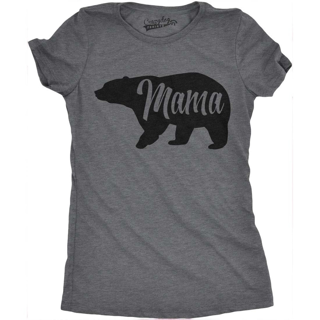 Womens Mama Bear T shirt Cute Funny Best Mom of Boys Girls Cool Mother Tee Image 1