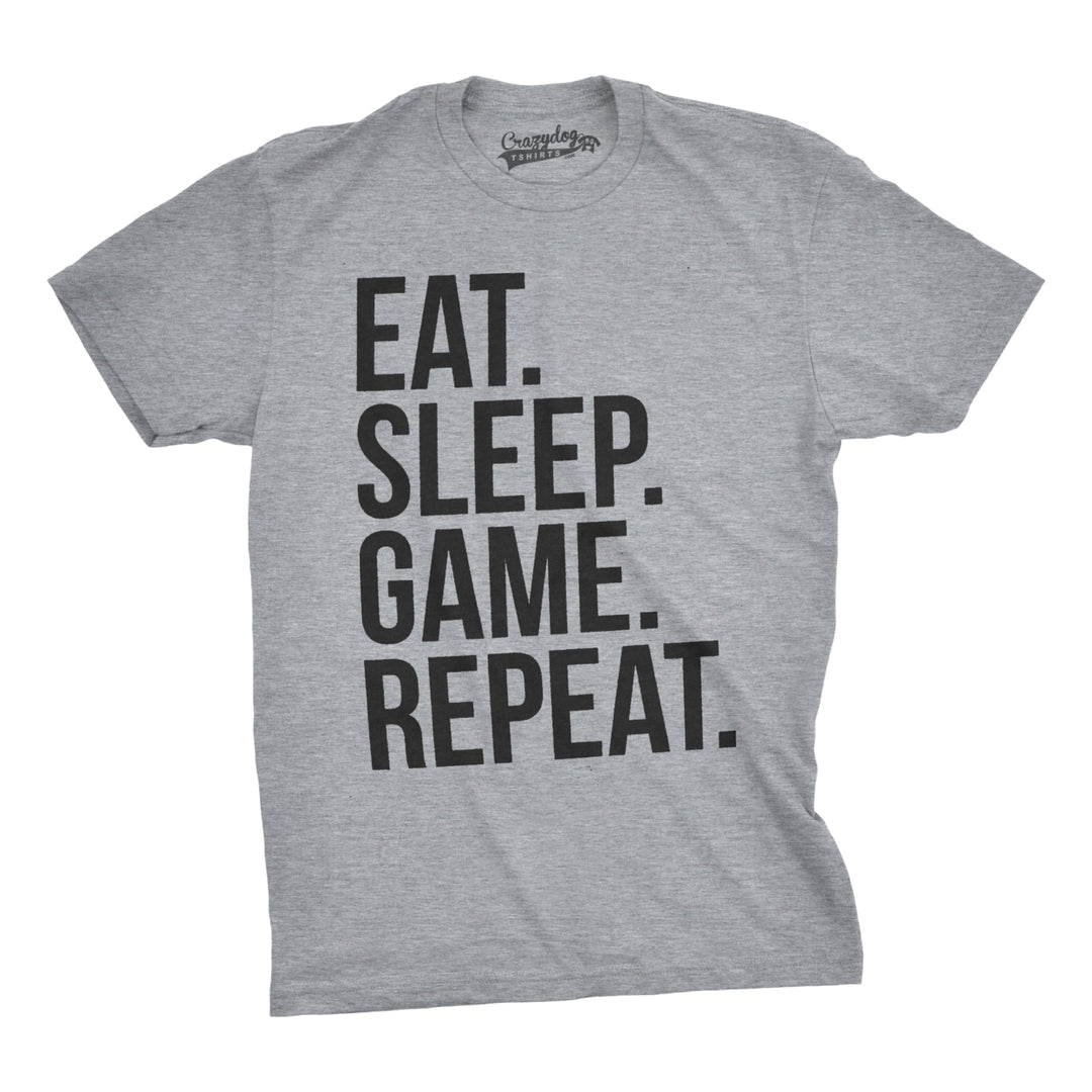 Mens Eat Sleep Game Repeat Funny Shirts Nerdy Gamer Tees Vintage Novelty T shirt Image 4