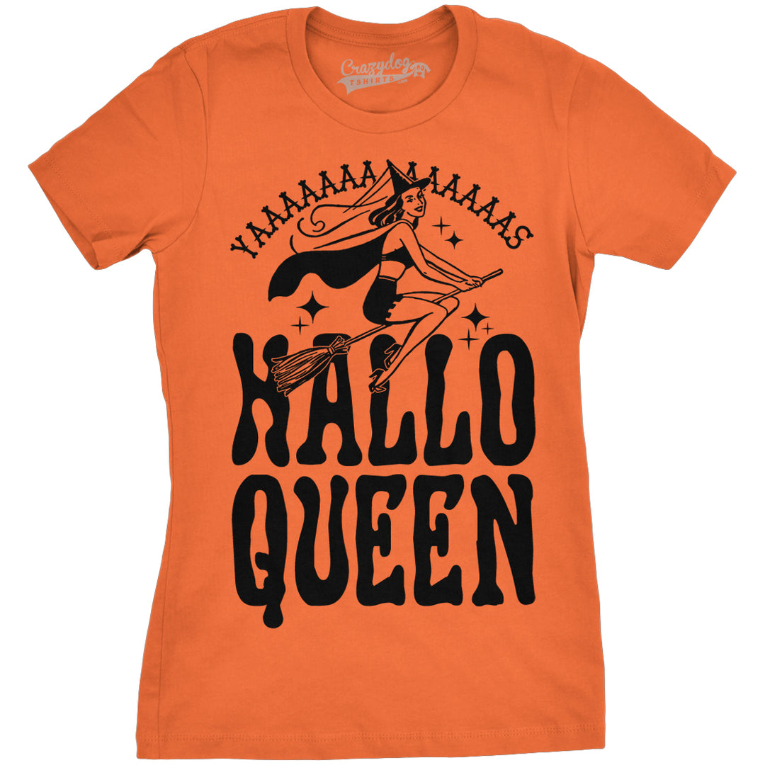Womens HalloQueen Shirt Funny Halloween Queen Tee for Ladies Cute Costume T shirt Image 4
