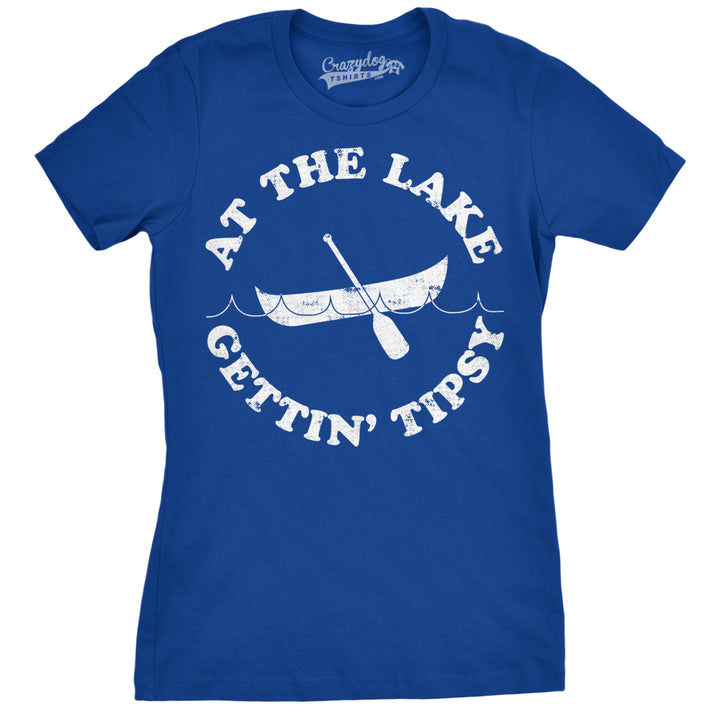 Womens At The Lake Gettin Tipsy Funny Shirts Hilarious Canoe Vintage Novelty T shirt Image 4