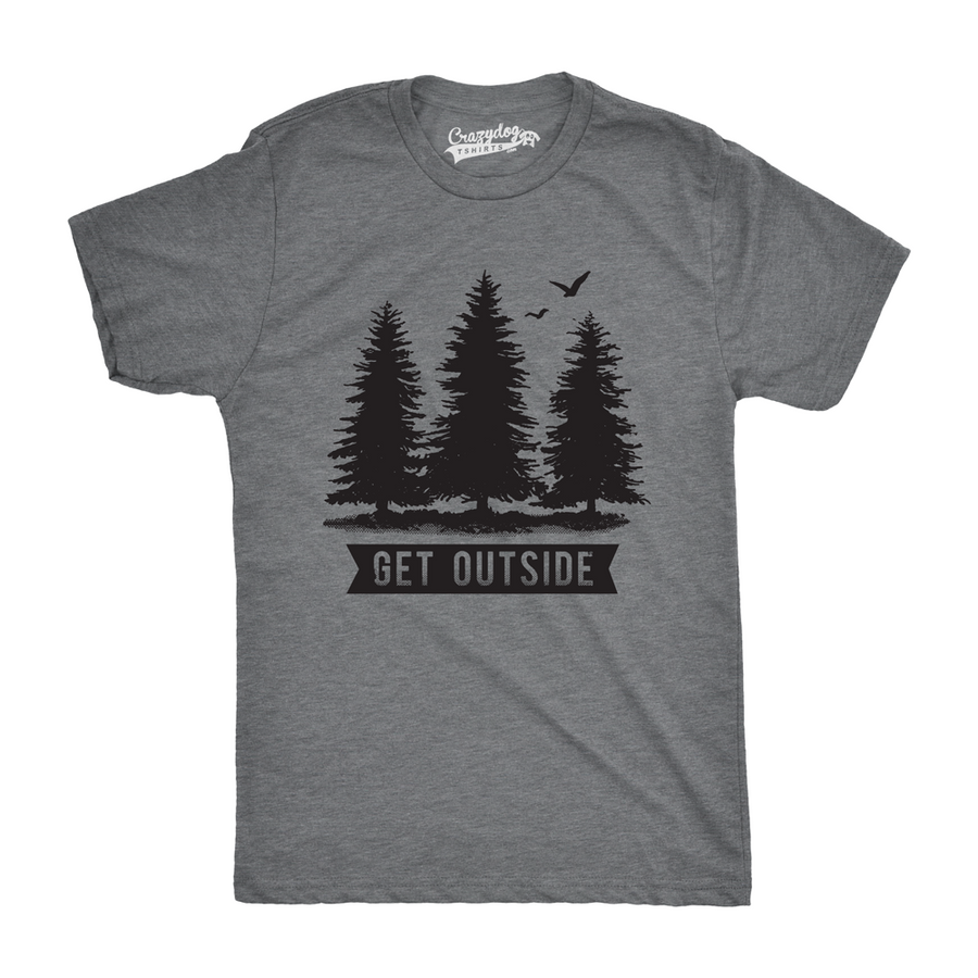 Pine Trees Get Outside Cool Outdoor Adventure Tshirt Image 1
