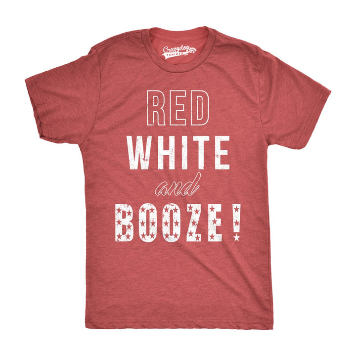 Mens Red White and Booze Funny Drinking Tees USA Hilarious Vintage Novelty T shirt Image 1