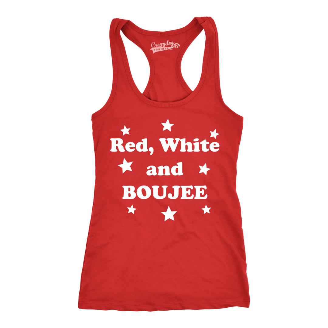 Womens Red White and Boujee Funny Shirts Workout Sleeveless Ladies Fitness Tank Top Image 4