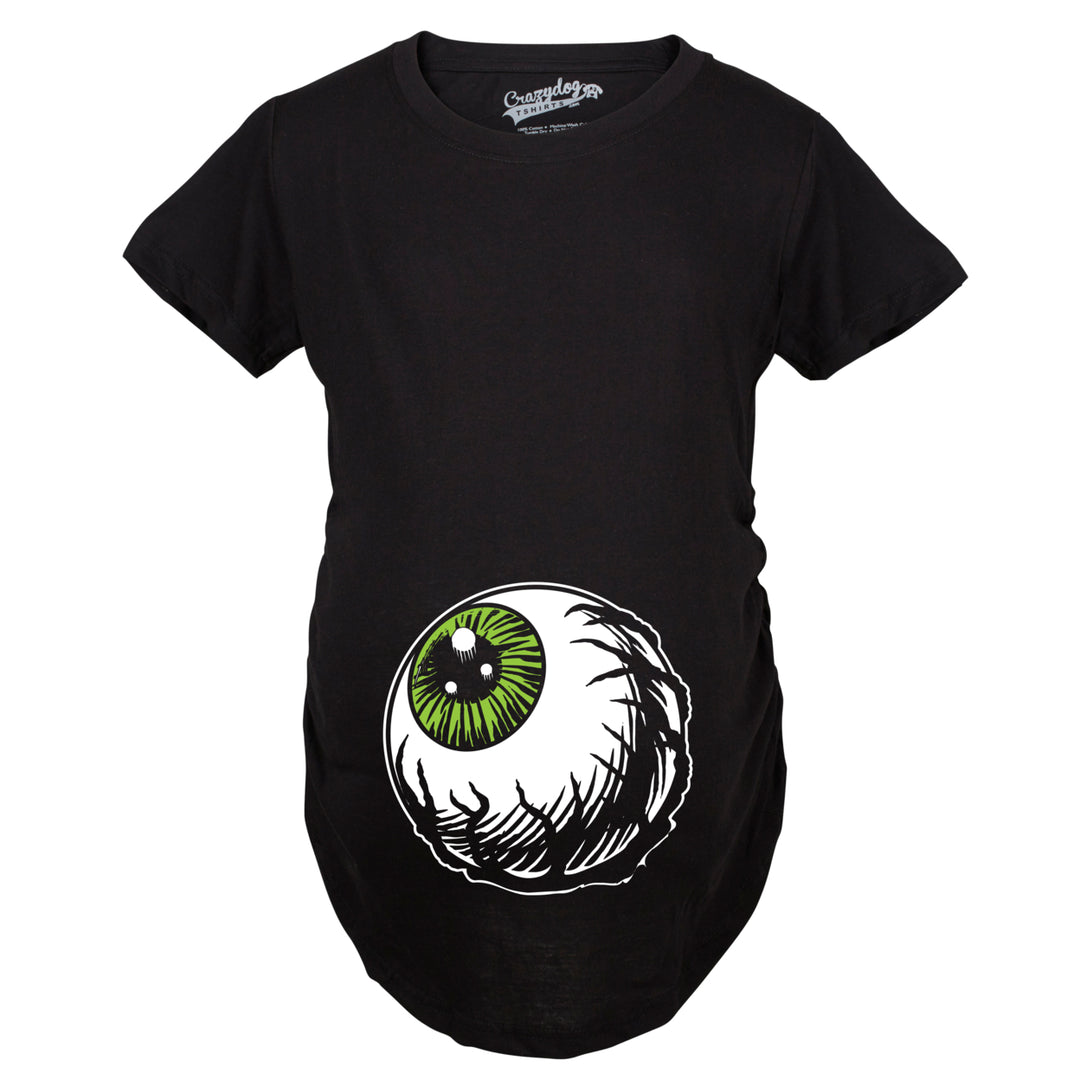 Maternity Eyeball Funny Graphic Costume Tee Pregnancy Announcement Baby Bump T shirt Image 7