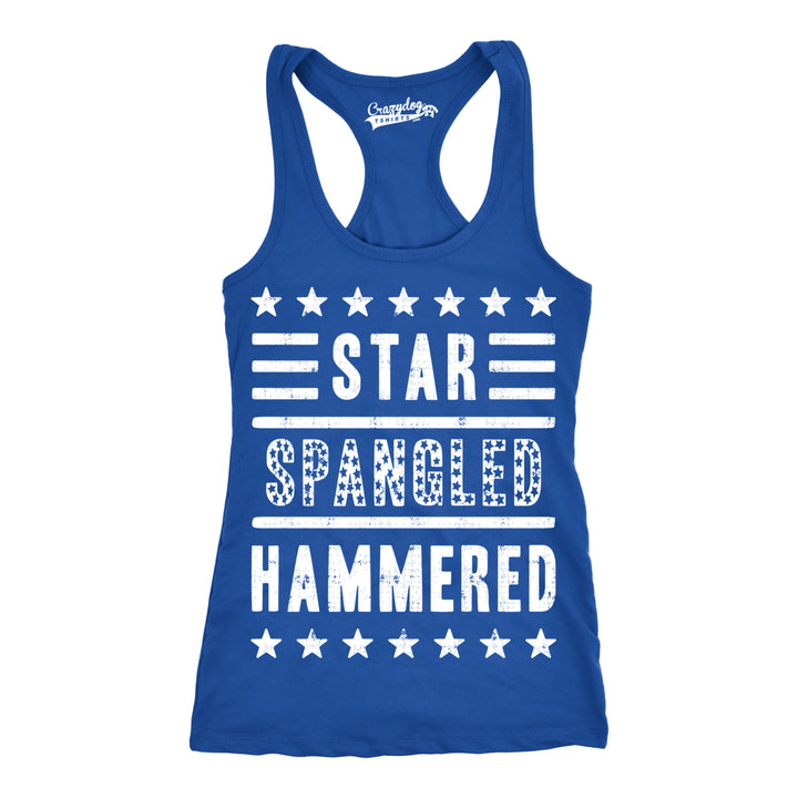 Womens Star Spangled Hammered Funny Workout Shirts Sleeveless Ladies Fitness Tank Top Image 6