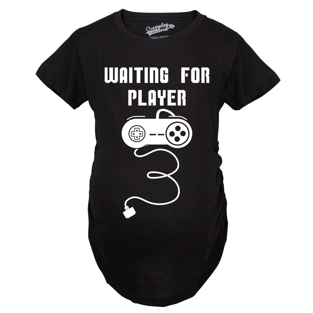 Maternity Waiting For Player Funny Pregnancy Shirt Gamer Tee Image 2