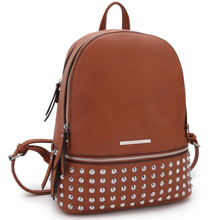 DASEIN Medium Faux Leather Spiked Studded Backpack Adjustable Straps 11.5" x 13" Image 1