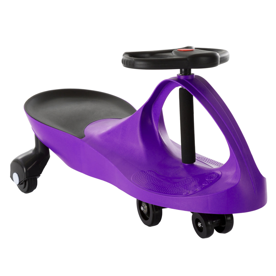 Ride On Car, No Batteries, Gears or Pedals Wiggle Movement to Steer Zigzag Car Purple Image 2