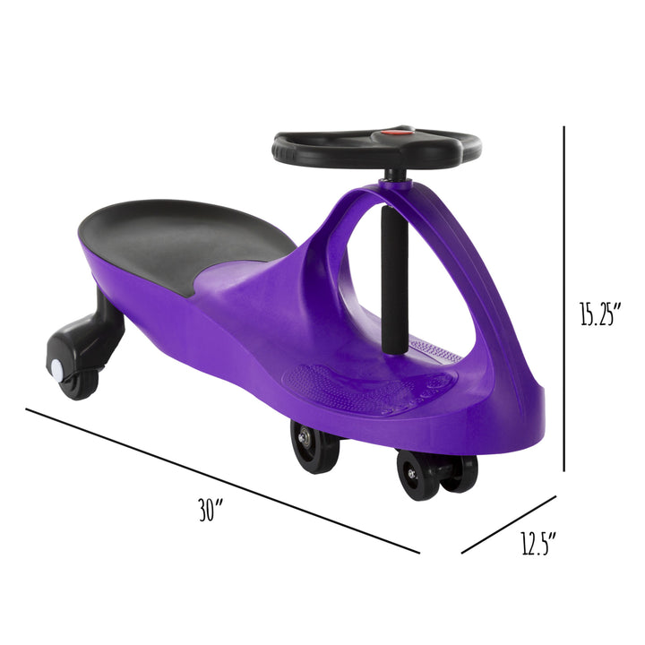 Ride On Car, No Batteries, Gears or Pedals Wiggle Movement to Steer Zigzag Car Purple Image 3
