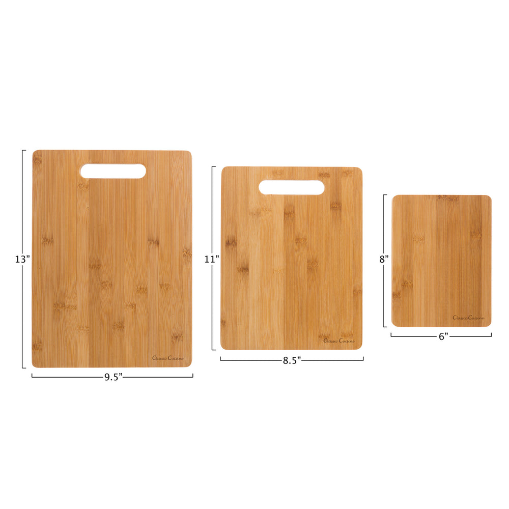 Set of 3 Bamboo Cutting Boards by Classic Cuisine Image 2