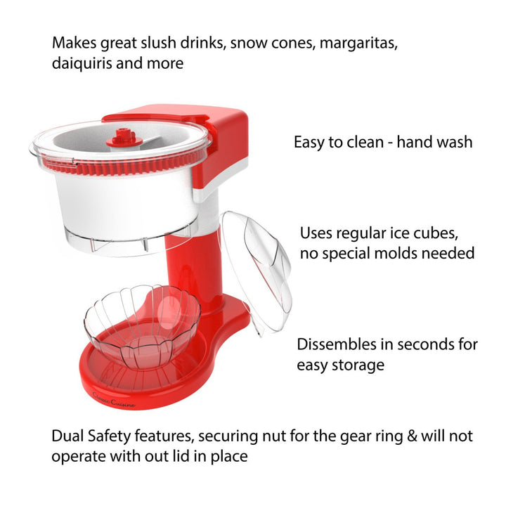 Shaved Ice Snow Cone Slushy Maker Use Ice Cubes Easy at Home Counter Top Image 3