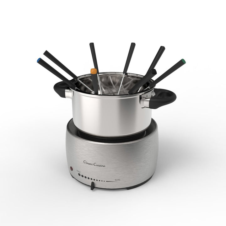 Stainless Steel Fondue Pot Set Melting Cooker with 8 Forks for Cheese Chocolate Image 4