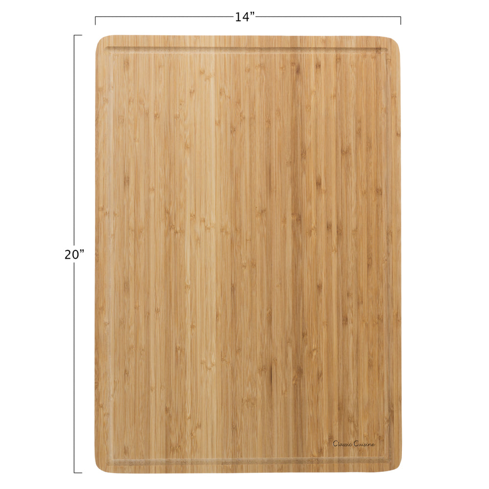 Extra Large Bamboo Cutting Board 20x14 Eco-Friendly Antibacterial Juice Groove Image 2