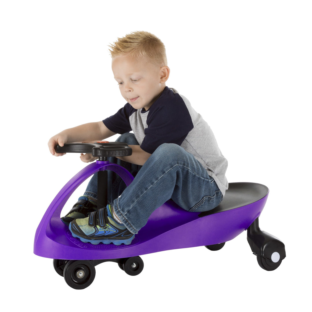 Ride On Car, No Batteries, Gears or Pedals Wiggle Movement to Steer Zigzag Car Purple Image 1