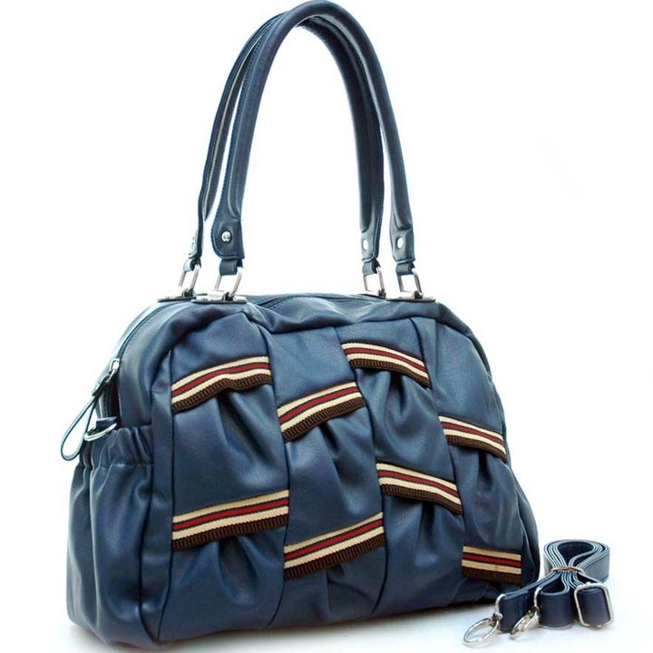 Dasein Multi Color Stripe Shoulder Bag Handbag Leather 16W x 10H x 4D Image 4