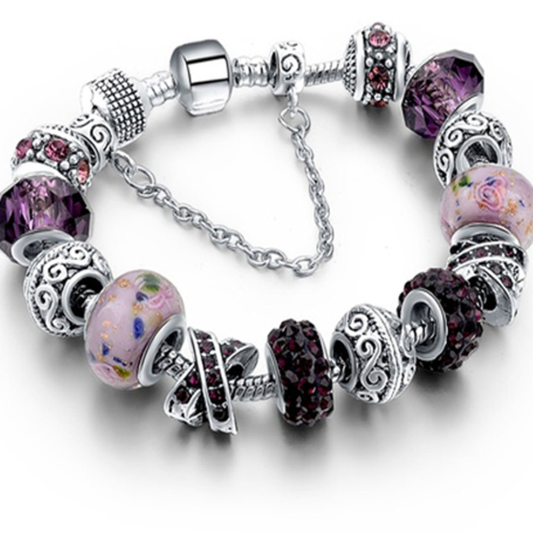 GG - Murano Glass And Crystal Charm Bracelet Image 1